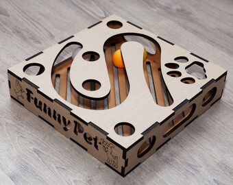 Cat Toy, Kitten Toy, Game for Cats, Kitten Puzzle, Cat puzzle, Gift for a cat, Wood puzzle, Cat Play, Kitten Play, Halloween