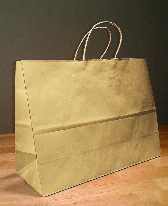 Download 16x6x12 Kraft Brown Paper Retail Vogue Gift Rope Handle Tote Etsy
