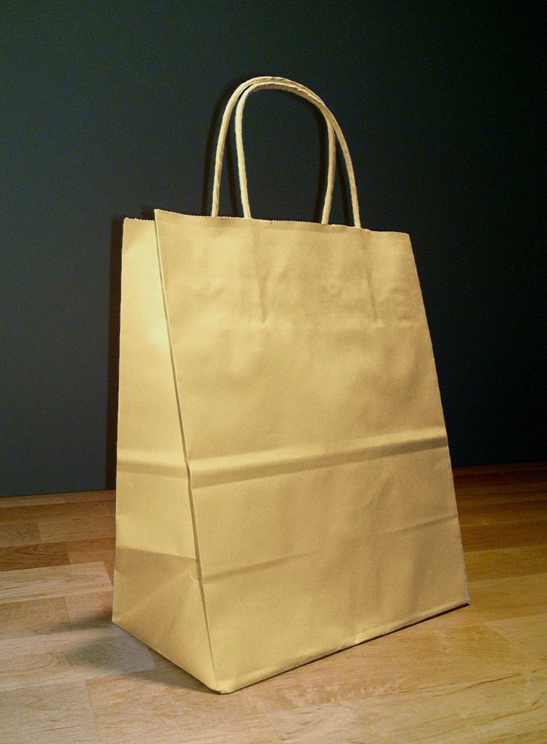 8x4x10 approximate Kraft Brown Paper Cub Shopping Gift Bags Etsy