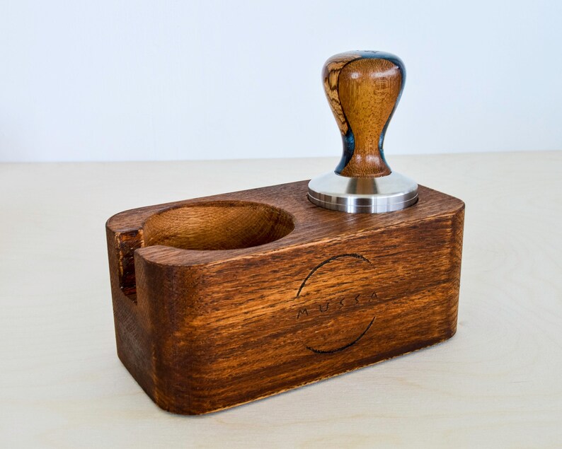 oak wood Handcrafted tamper station