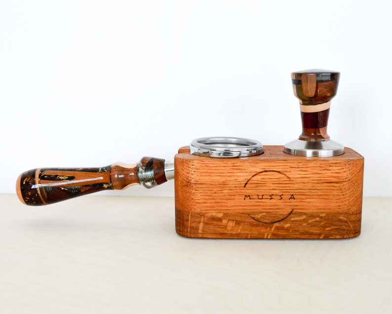 oak wood Handcrafted tamper station