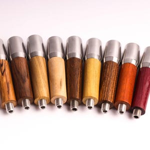 ECM handle with optional naked portafilter -- wood selection
