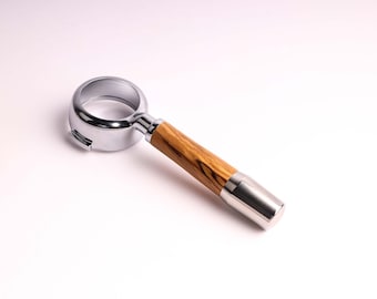 ECM handle with optional naked portafilter -- wood selection