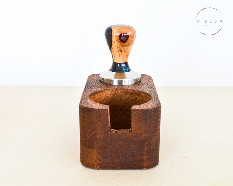oak wood Handcrafted tamper station