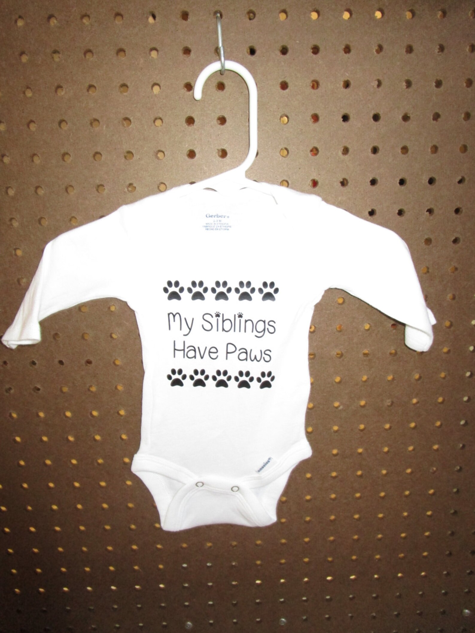 My Siblings Have Paws Baby Onesie Paw Onesie Sibling Etsy