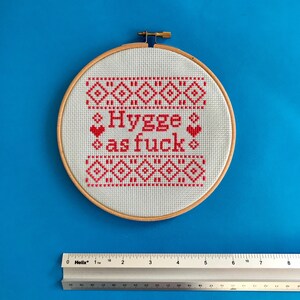 Modern cross stitch kit hygge fuck easy cross stitch beginner geometric cross stitch kit offensive gift funny humorous scandi cross stitch image 3