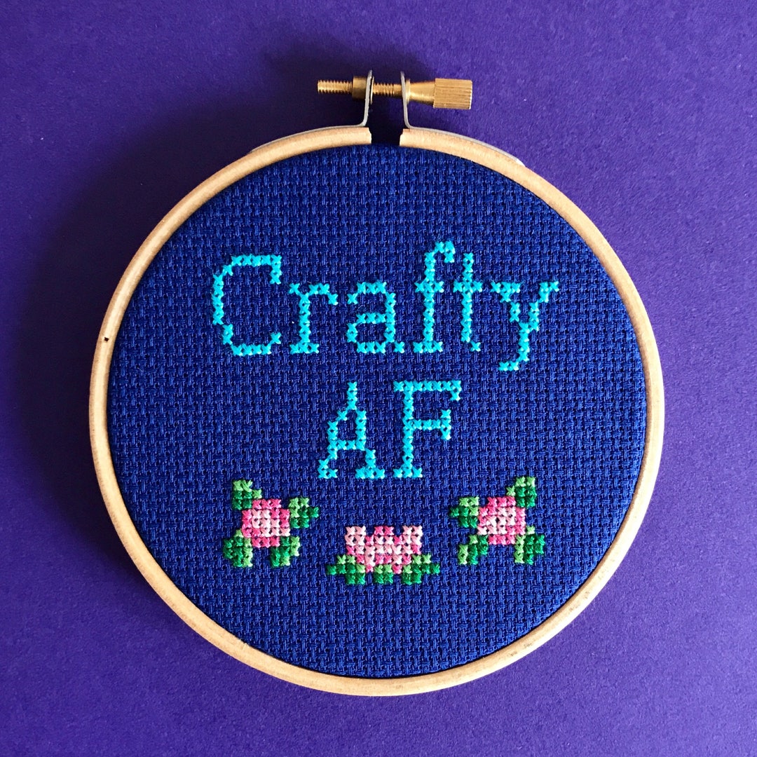 Crafty AF Easy Cross Stitch Kit Beginners Subversive Cross Etsy UK
