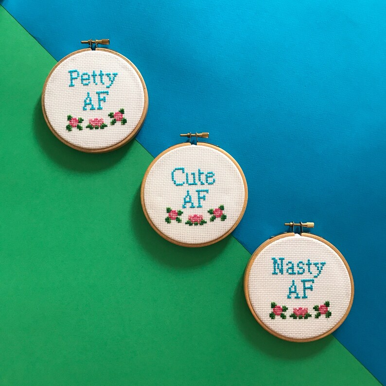 Swear Word Cross Stitch Classy AF Cross Stitch Kit Fun Etsy UK