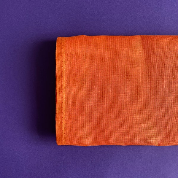 Permin Bright Orange 28ct linen, cross stitch fabric - premium embroidery fabric