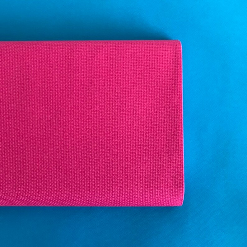 Hot Pink aida fabric zweigart 14 count aida cross stitch Etsy