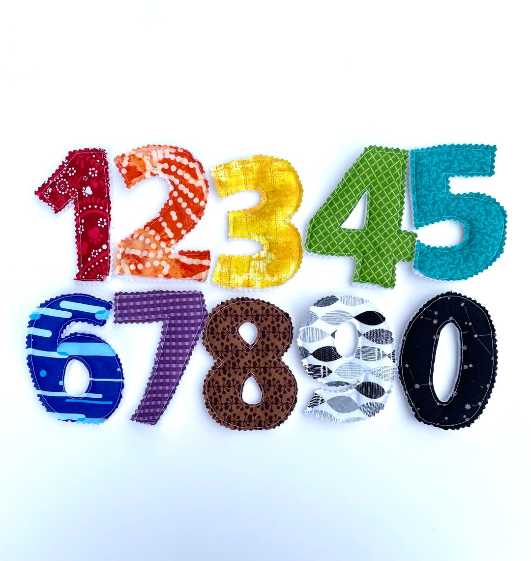 Fabric Numbers Fabric Numbers 0 to 9 Plush Numbers Etsy