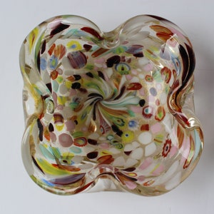 Vintage blown glass art catch all bowl or ashtray