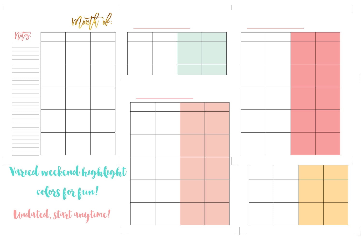 happy planner month on 2 pages calendar planner insert etsy