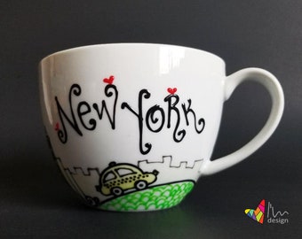 New York City Kaffeetasse weiß Kaffeebecher,Souvenir Tasse,Coffee Mug . 