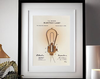 EDISON BULB PATENT Artwork - mixed media artwork for laser cut files. Create Laser Artwork. Downloadable files for print and laser cut