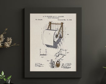 TOILET PAPER ROLL Patent Artwork - mixed media artwork for laser cut files. Print the background and apply the cutout for stunning art!