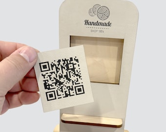 QR CODE STAND and Square reader holder with removable code section for maximum versatility! Business card holder, Square reader, qr code