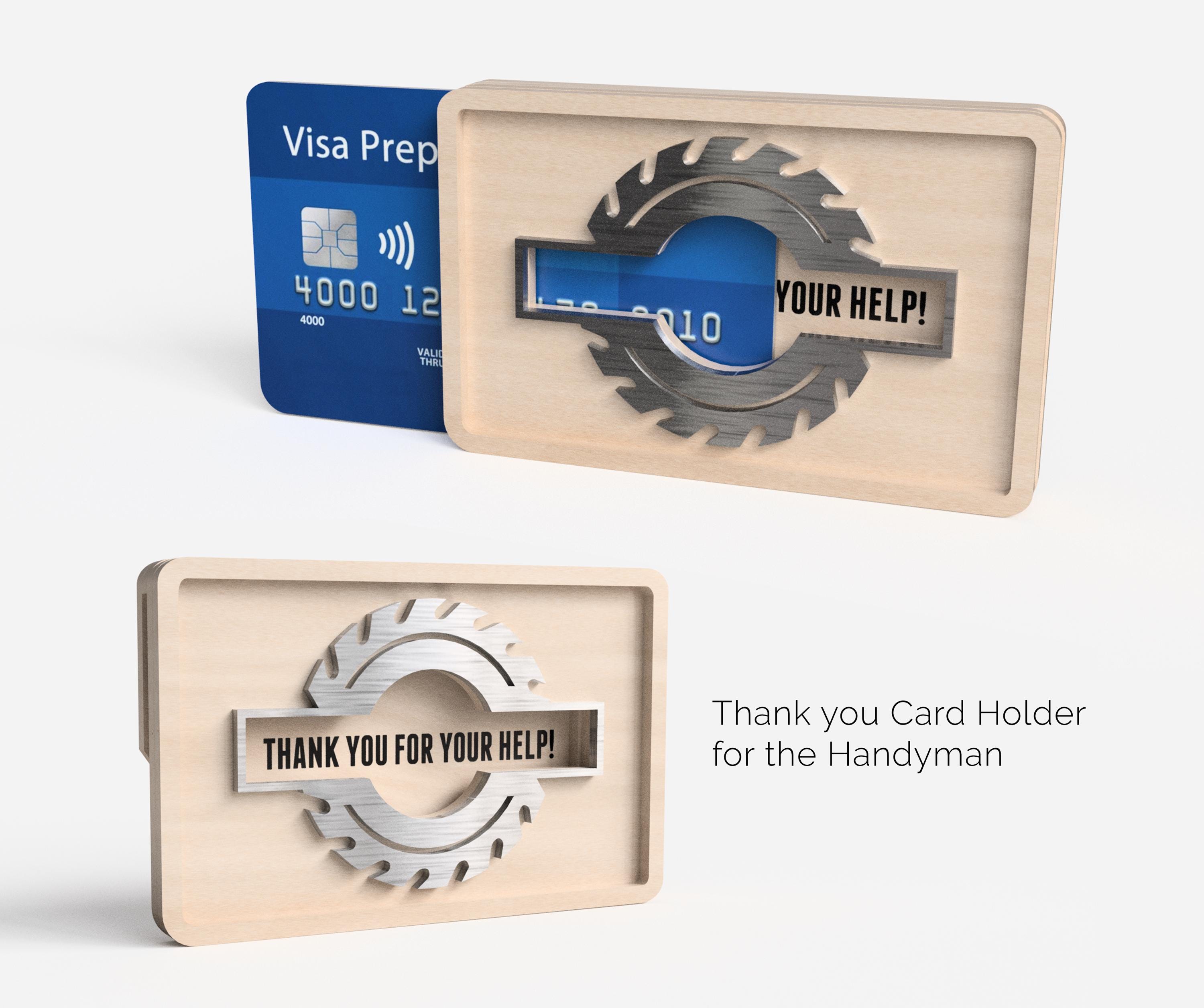 GIFT CARD HOLDER, Perfect for dad, hubby, brother, or any handyman/woman who deserves some thanks!