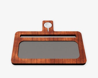 Phone Stand With Apple Watch Charger and Glasses Holder!