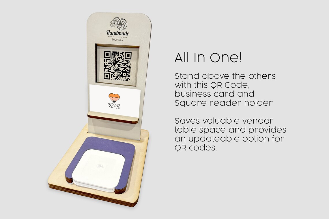 Multiple Qr Code Stand QR CODE STAND and Square Reader Holder With Removable Code Section for ...