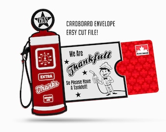 GIFT CARD HOLDER, custom gas gift card / thank you card holder for birthdays, Father's Day, Christmas, graduation...