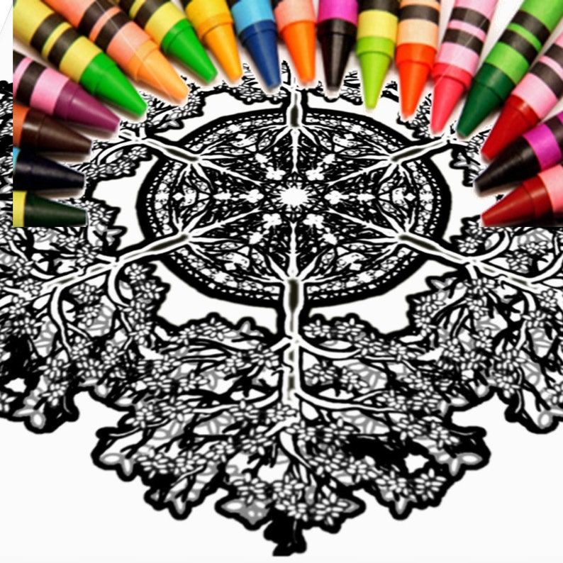 Download Earth Day Tree Mandala Coloring Page Printable Download | Etsy