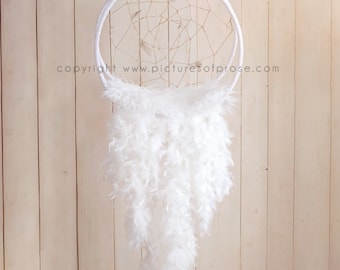 Dreamcatcher Digital Backdrop for Newborns - White Washed Wood Backdrop