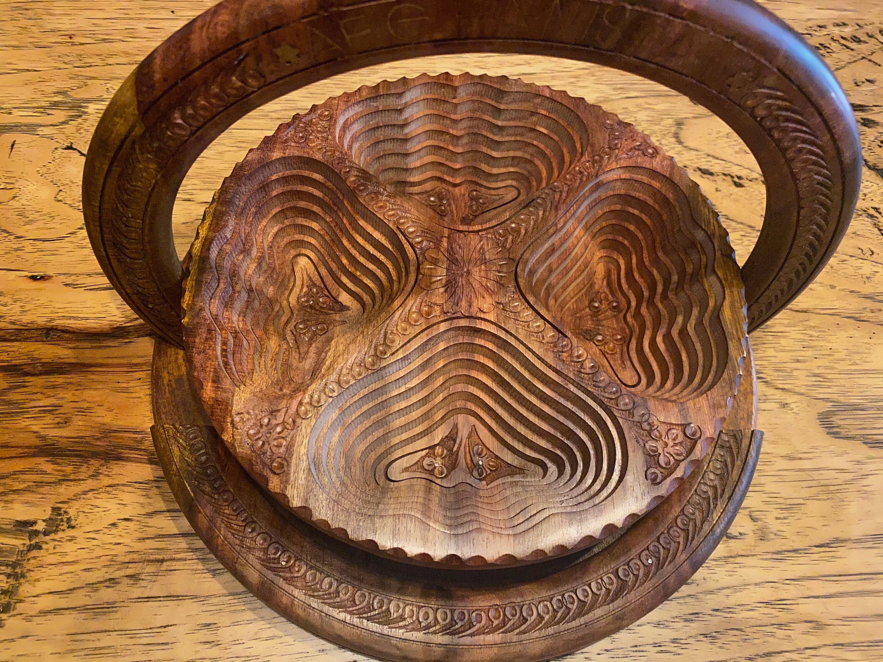 Cesta plegable plegable de madera vintage a Trivet desde | Etsy