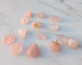 Decorative push pins blush pink rose quartz thumb tacks. Blush Pink office decor. pushpins. Vision board thumb tacks. Girly desk supplies