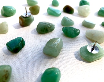 Jade Spring green Aventurine quartz push pins thumb tacks. Jade green office decor. pushpins. Vision board thumb tacks. Girly desk supplies