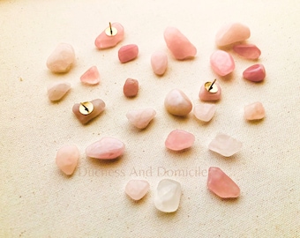 Decorative push pins blush pink rose quartz thumb tacks. Blush Pink office decor. pushpins. Vision board thumb tacks. Girly desk supplies