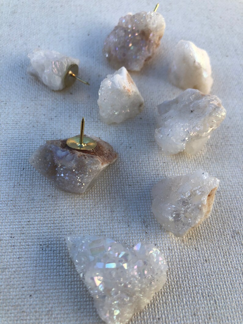 Crystal Geode Rock Push Pins for Vision Board Kit. Druzy Thumbtacks ...