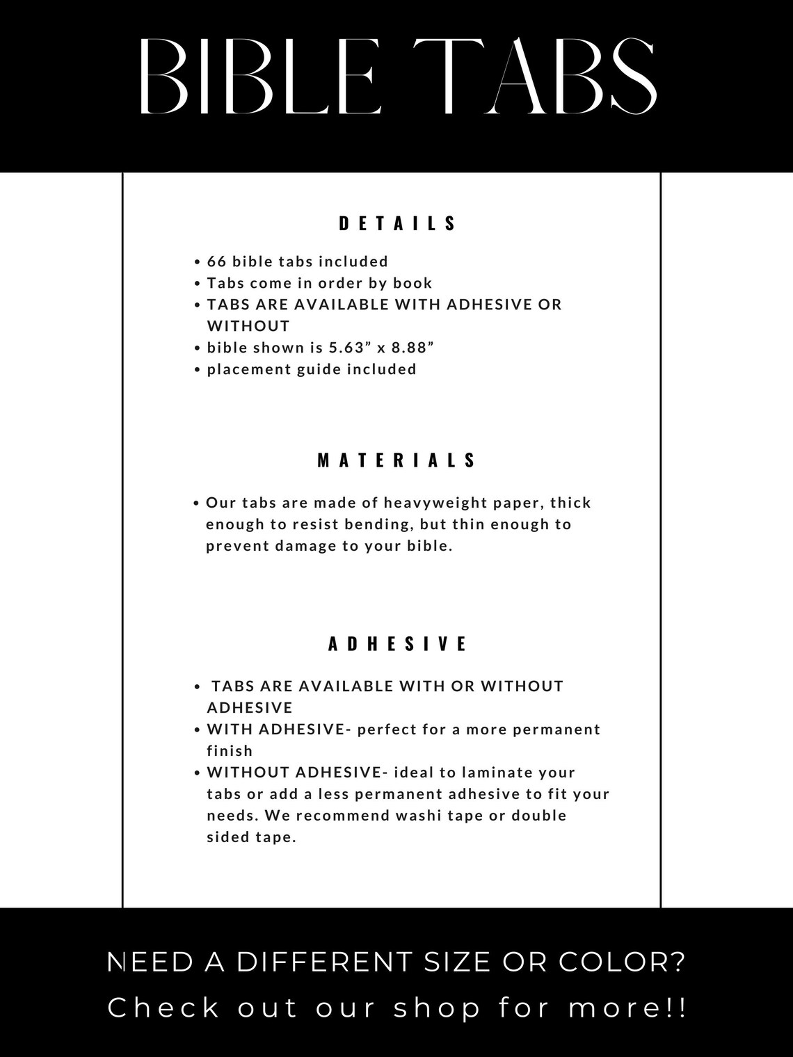 Large Black Gold Foil Bible Tabs Bible Labels Etsy