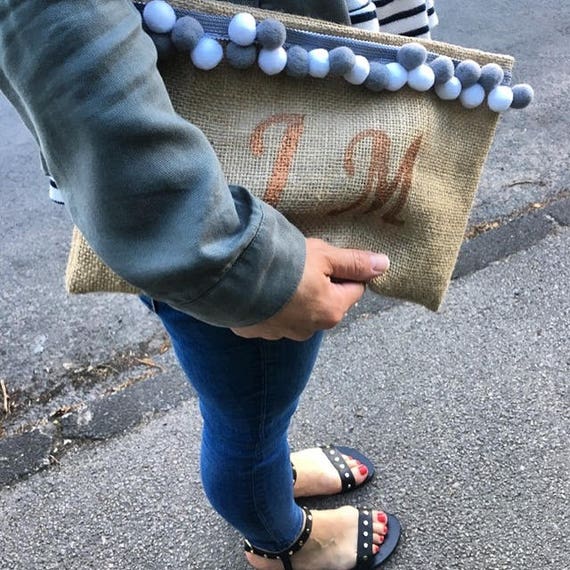 personalised beach clutch bag