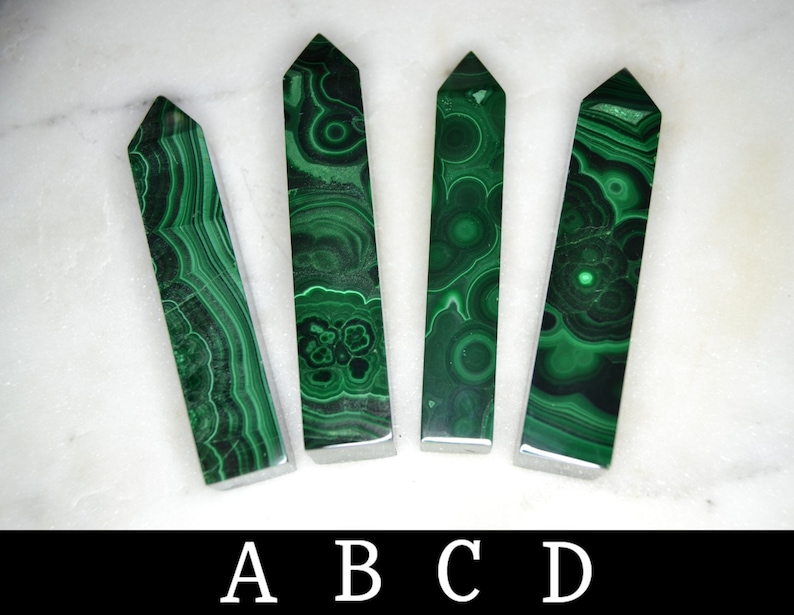 Malachite Obelisks, PLEASE READ DESCRIPTION, Malachite Towers, Some Have Small Imperfections image 5