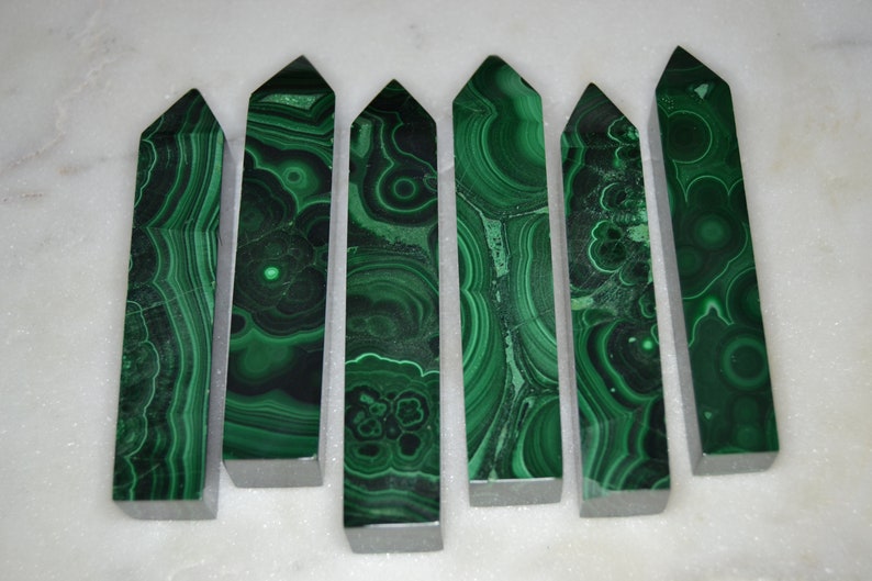 Malachite Obelisks, PLEASE READ DESCRIPTION, Malachite Towers, Some Have Small Imperfections image 2