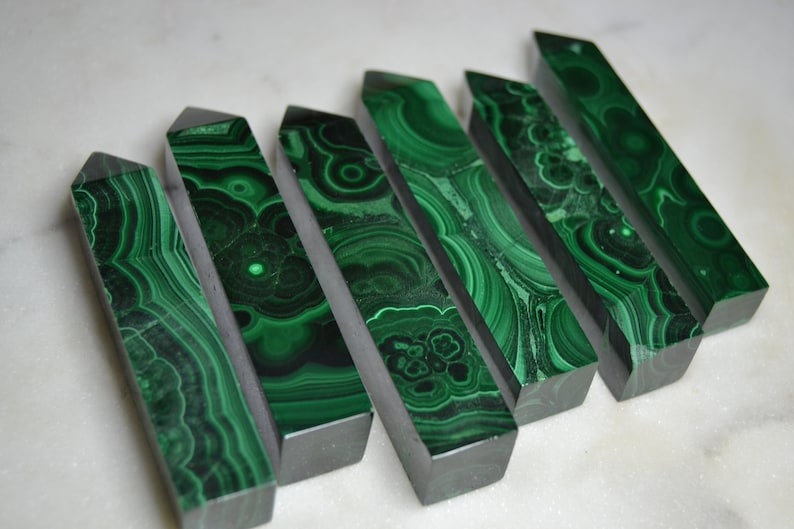 Malachite Obelisks, PLEASE READ DESCRIPTION, Malachite Towers, Some Have Small Imperfections image 1