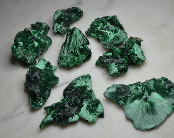 Fibrous Malachite Pieces