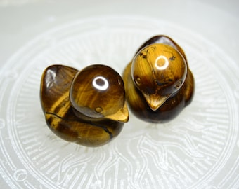 IMPERFECT/BROKEN Small Tiger's Eye Ducks, Gemstone Duck Carving, Tigers Eye Bird, Crystal Duck Carvings, 26-29mm
