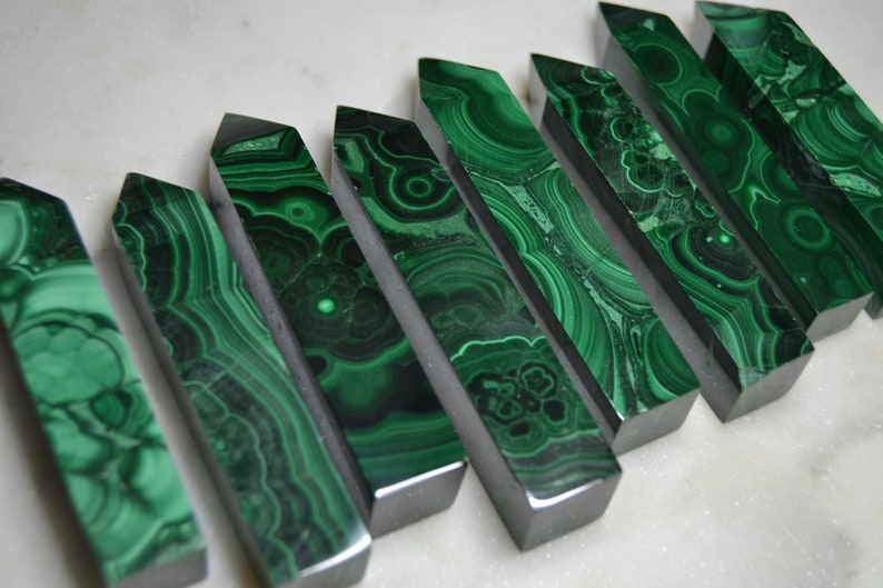 Malachite Obelisks, PLEASE READ DESCRIPTION, Malachite Towers, Some Have Small Imperfections image 3