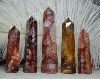 Fire Quartz Towers, Fire Quartz Points, Crystal Home Decor