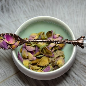 Witches Herb Spoon, Herbal Witch Spoon, Magick Fairy Spoon, Apothecary Spoon, Metal Altar Tool, Spiritual Herb Spoon, 4.3 inches