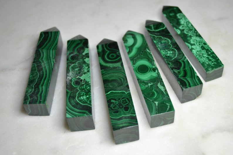 Malachite Obelisks, PLEASE READ DESCRIPTION, Malachite Towers, Some Have Small Imperfections image 4