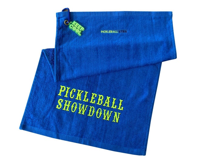 Pickleball Showdown. Embroidered Towel - 100% Cotton Athletic towel - Pickleball towel - Pickleball Gift