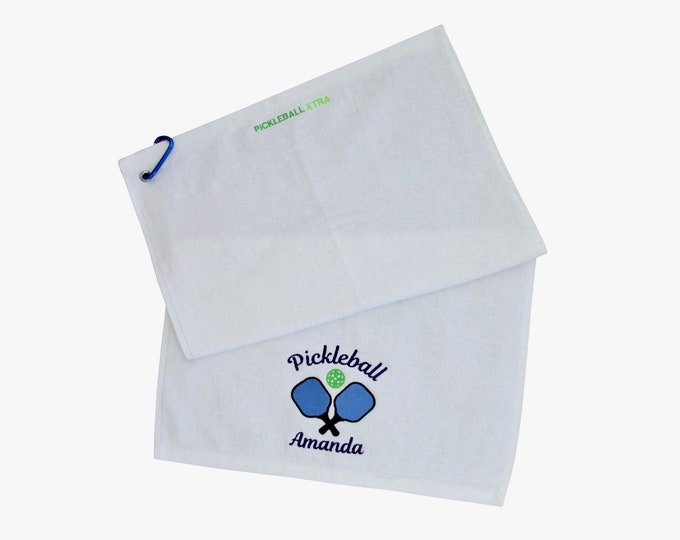 Pickleball Paddle Geborduurde Handdoek - 100% Katoen Atletische handdoek - Pickleball handdoek - Pickleball Gift