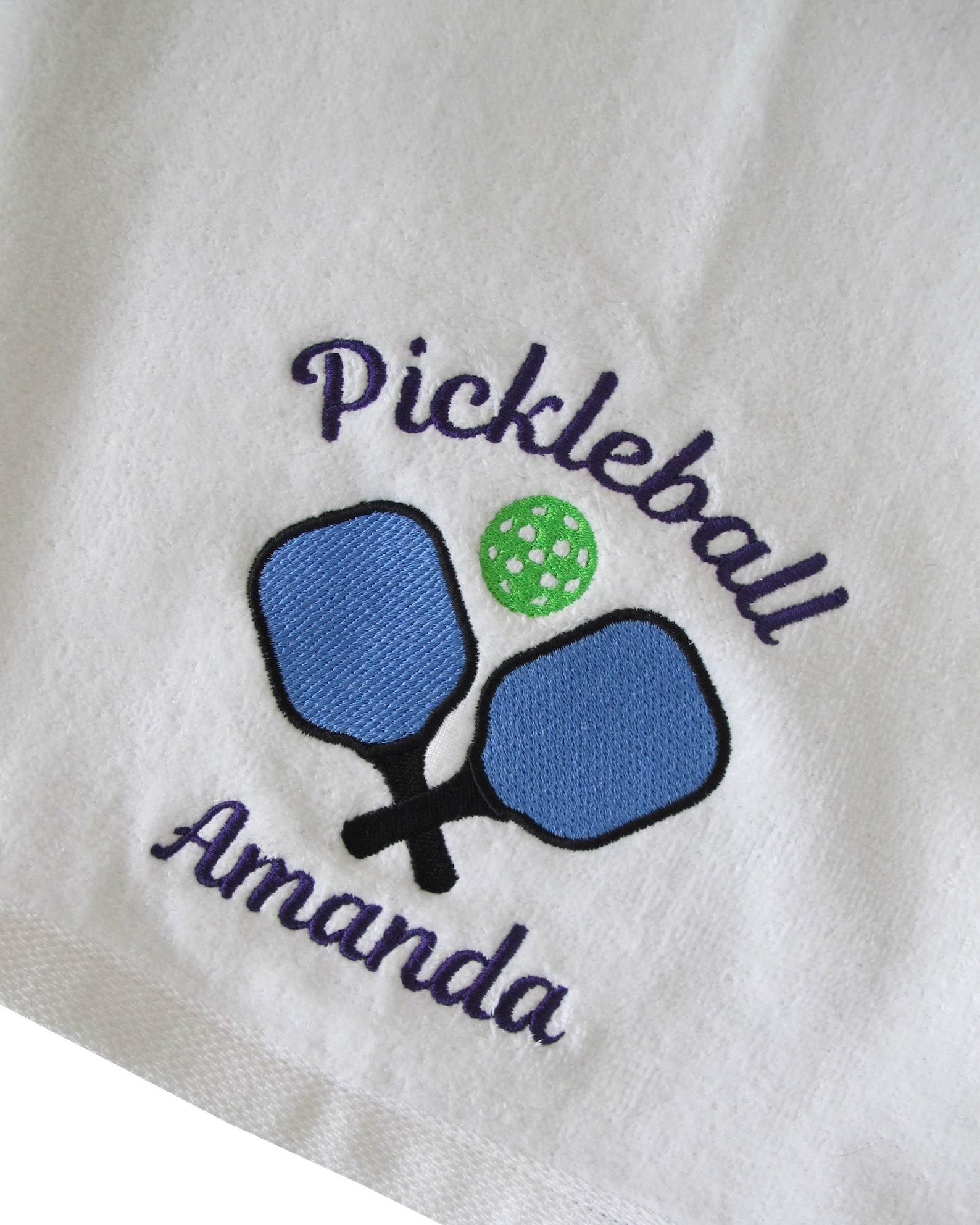 Pickleball Paddle Embroidered Towel 100 Cotton Athletic Etsy