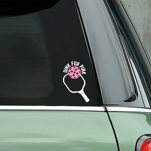 Dink for Pink Pickleball Decal: Breast Cancer Charity Vinyl Sticker