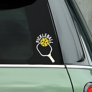 Pickleball Paddle Decal: Vinyl Car Bumper Sticker