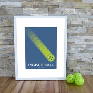 Blue Pickleball Art Print: Modern Sports Poster
