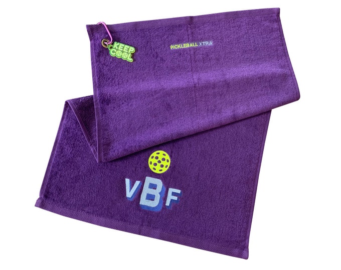 Monogram pickleball Embroidered Towel - 100% Cotton Athletic towel - Pickleball towel - Pickleball Gift